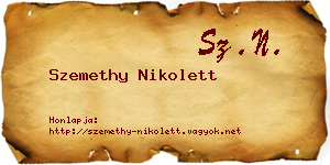 Szemethy Nikolett névjegykártya