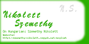 nikolett szemethy business card